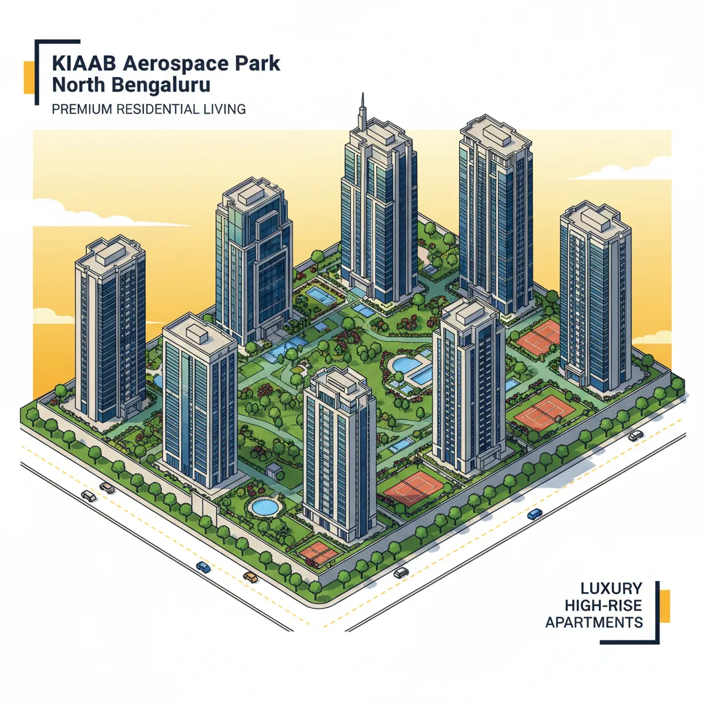 Best Apartment in KIADB - Purva Northern Lights aerial view of luxury residential towers in KIADB Aerospace Park
