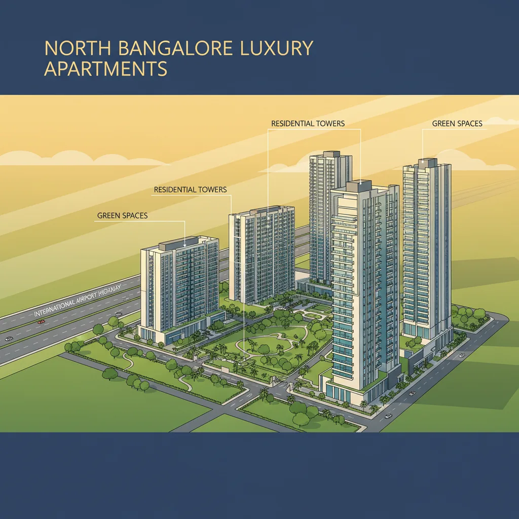 Best Projects in North Bangalore - Modern luxury residential apartment towers by Puravankara Group featuring Purva Northern Lights, Purva Zenium, and Purva Atmosphere