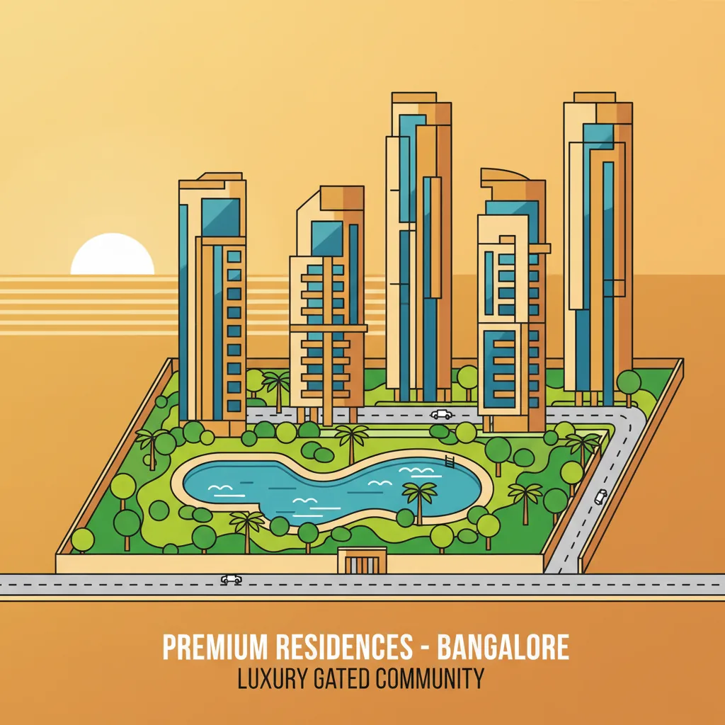 Modern residential apartment towers in Bangalore with luxury gated community and swimming pool - Best Puravankara Projects in Old Madras Road 2026