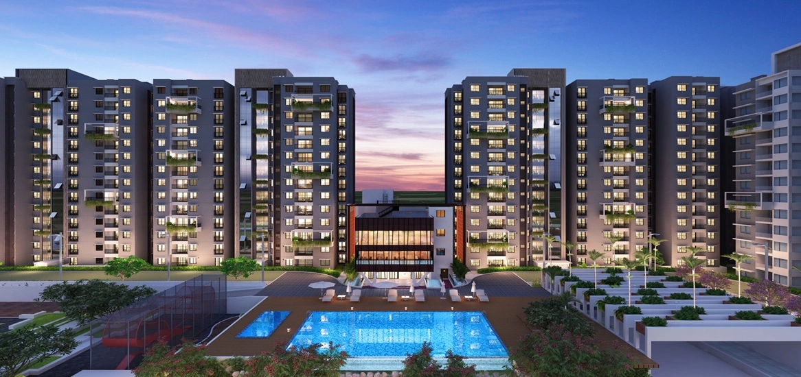 Purva Northern Lights Swimming Pool View