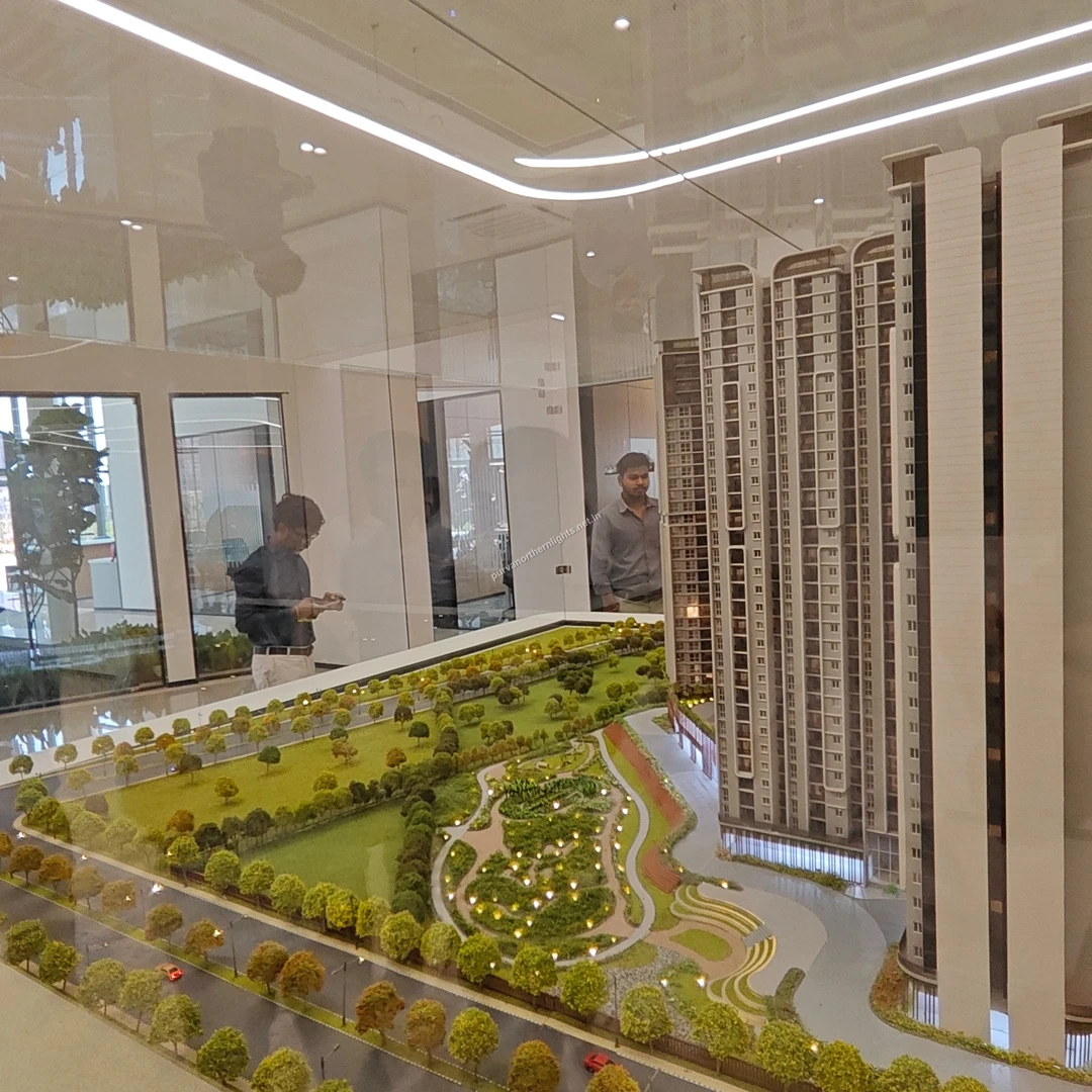 Corner perspective of the project layout miniature featuring curved garden pathways and dense greenery viewed on mar 13