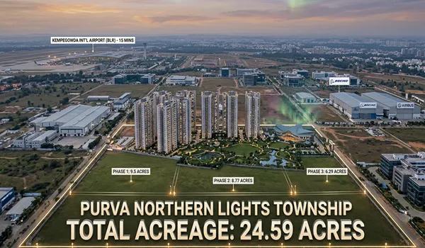 Purva Northern Lights large-scale township in Bagalur with 2973 homes, multiple towers, and 25 acre master plan near Aerospace Park Bangalore