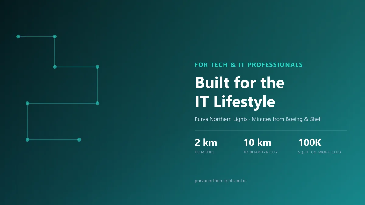 Purva Northern Lights connectivity for IT professionals near Boeing, Shell and Bangalore tech parks
