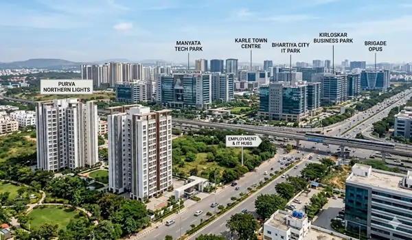 Purva Northern Lights North Bangalore proximity to KIADB Aerospace Park Shell Boeing and Manyata Tech Park IT hubs 2026
