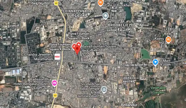 Purva Fountain Square Location Map