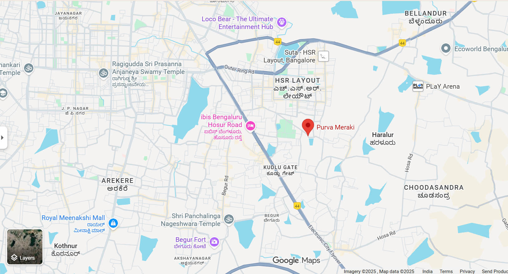 Purva Meraki Location Map