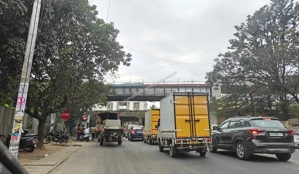Traffic and infrastructure at the Bagalur-NH44 Junction near Yelahanka, highlighting the excellent regional connectivity for residents of Purva Northern Lights