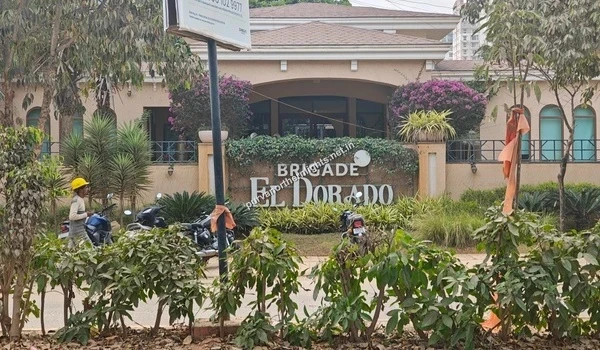 Entrance signage of the Brigade El Dorado township located near the Purva Northern Lights Bagalur project