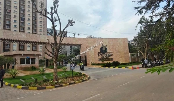 Main entrance gate of the Prestige Finsbury Park township located near Purva Northern Lights KIADB Aerospace Park (approx. 1 km distance)