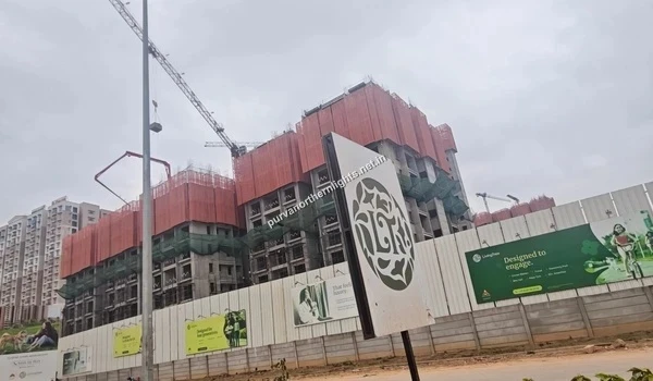 Construction view of the nearby Living Tree project seen from Purva Northern Lights Bangalore