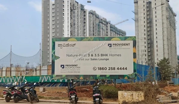 Large hoarding for Provident Ecopolitan 3 & 3.5 BHK homes located near Purva Northern Lights