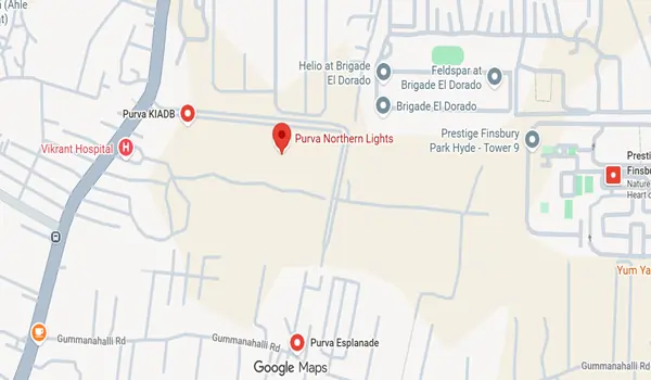 Purva Northern Lights Phase 3 Location Map