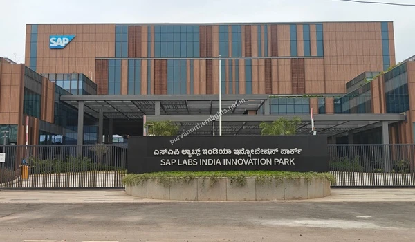 Facade of SAP Labs India Innovation Park building near Purva Northern Lights