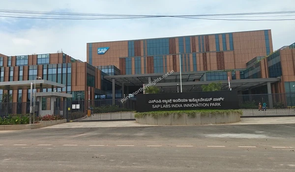 Main entrance signage of SAP Labs India Innovation Park near Purva Northern Lights