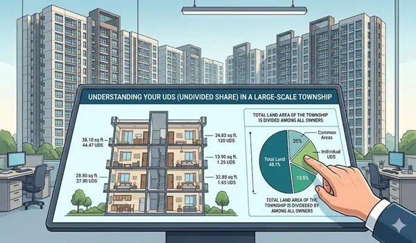 Buying a flat in a large township? Learn how Undivided Share (UDS) is calculated, why it’s the only part of your property that appreciates, and RERA rules for 2026.