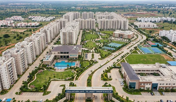 Why Purva Northern Lights is considered the largest township in Bagalur with scale, land area and project features